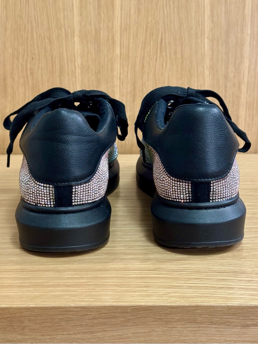 Steve Madden Icebox Sparkly Rhinestone Studded Black Sneakers, Mens 11 - Picture 6 of 11